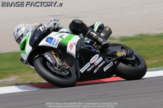 2008-05-11 Monza 1752 Superbike - Race 1 - Ayrton Badovini - Kawasaki ZX-10R